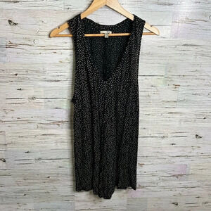 Amuse Society  black polka dot dress size xs white jersey